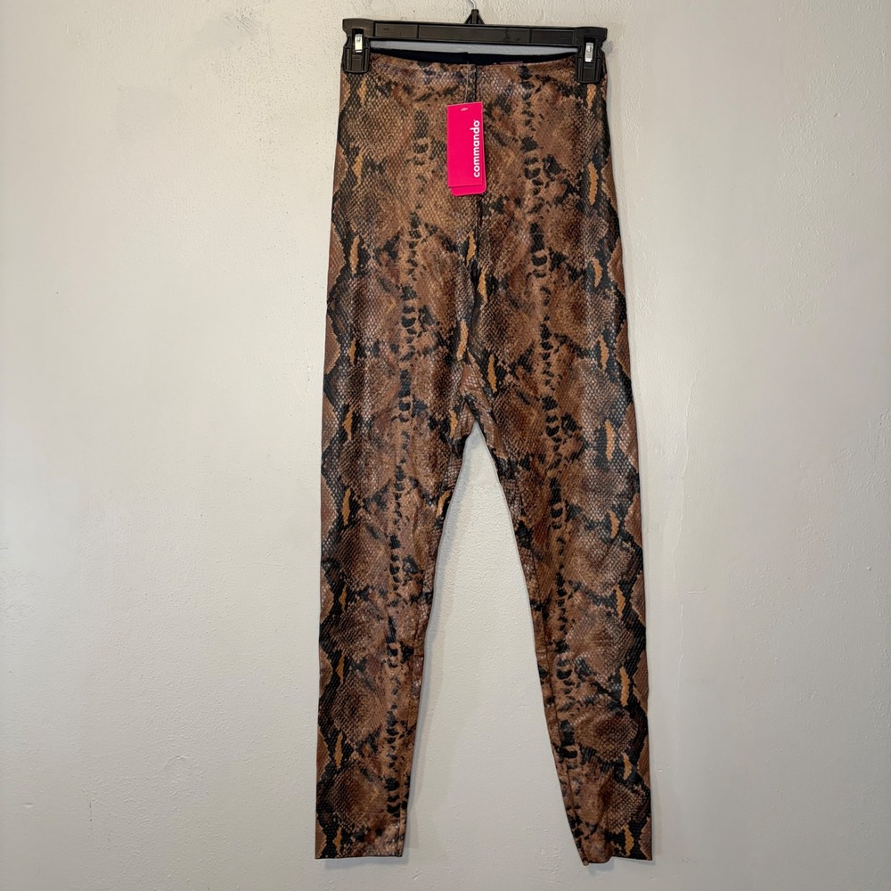 Commando Faux Leather Animal Leggings Tawny Python Brown Snakeskin SLG50 M